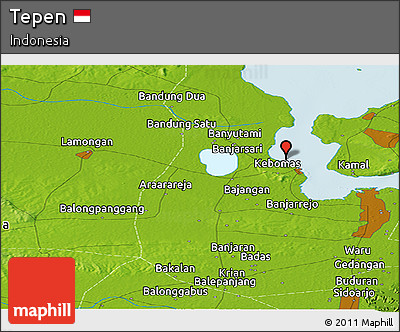 Physical Panoramic Map of Tepen