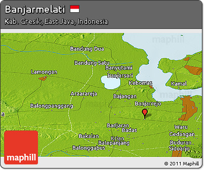 Physical Panoramic Map of Banjarmelati