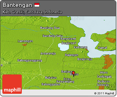 Physical Panoramic Map of Bantengan
