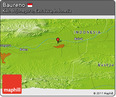 Physical Panoramic Map of Baureno