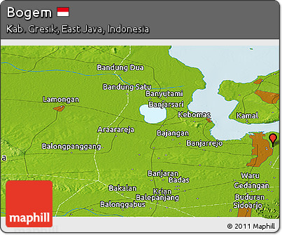 Physical Panoramic Map of Bogem