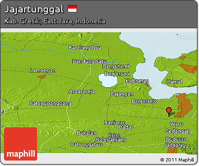 Physical Panoramic Map of Jajartunggal