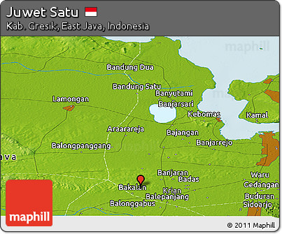 Physical Panoramic Map of Juwet Satu