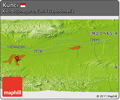 Physical Panoramic Map of Kunci