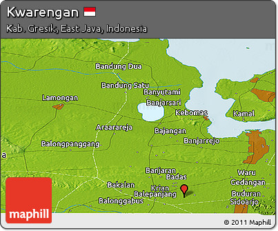 Physical Panoramic Map of Kwarengan