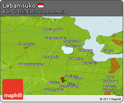 Physical Panoramic Map of Lebanisuko