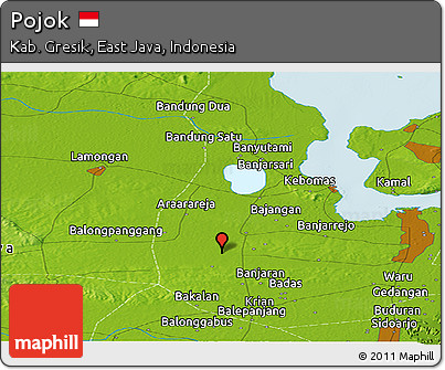 Physical Panoramic Map of Pojok