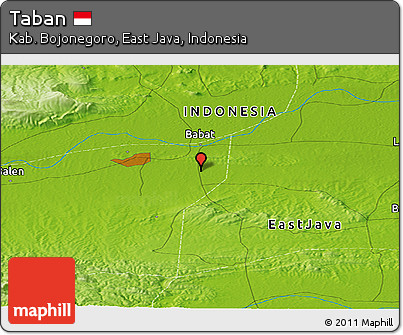 Physical Panoramic Map of Taban