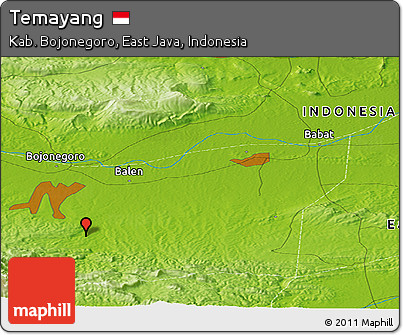 Physical Panoramic Map of Temayang