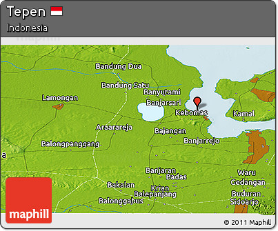 Physical Panoramic Map of Tepen