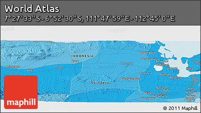 Political Panoramic Map of the Area around 7° 10' 2" S, 112° 16' 30" E