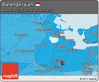 Political Panoramic Map of Barengkrajan