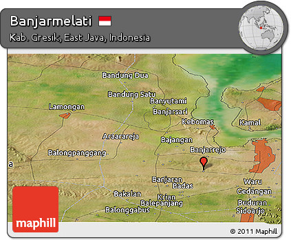 Satellite Panoramic Map of Banjarmelati