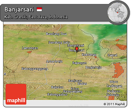 Satellite Panoramic Map of Banjarsari