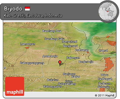 Satellite Panoramic Map of Biyodo