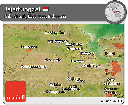 Satellite Panoramic Map of Jajartunggal