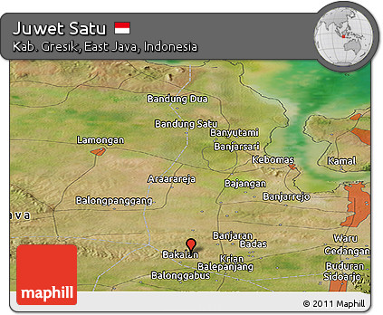 Satellite Panoramic Map of Juwet Satu