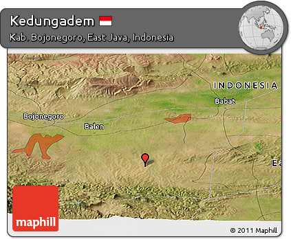 Satellite Panoramic Map of Kedungadem