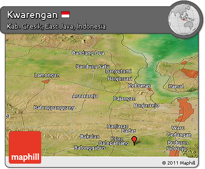 Satellite Panoramic Map of Kwarengan