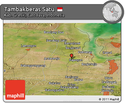 Satellite Panoramic Map of Tambakberas Satu