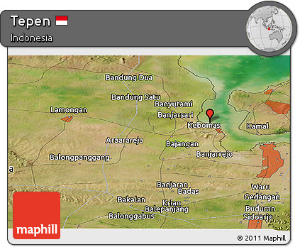 Satellite Panoramic Map of Tepen