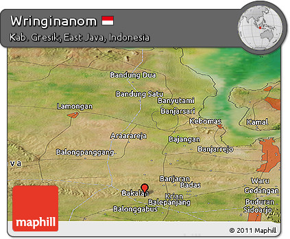 Satellite Panoramic Map of Wringinanom