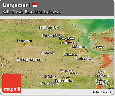 Satellite Panoramic Map of Banjarsari