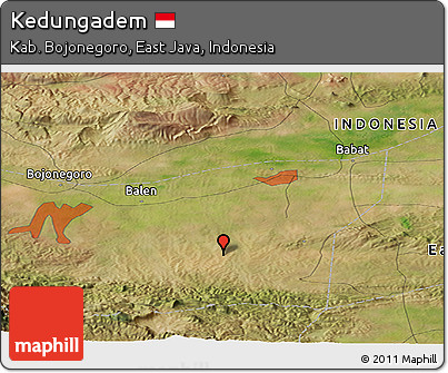 Satellite Panoramic Map of Kedungadem