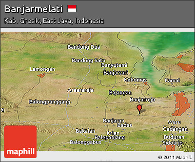 Satellite Panoramic Map of Banjarmelati