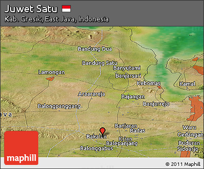 Satellite Panoramic Map of Juwet Satu