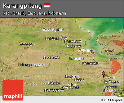 Satellite Panoramic Map of Karangpilang