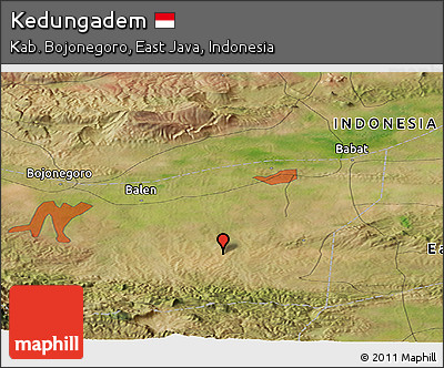 Satellite Panoramic Map of Kedungadem