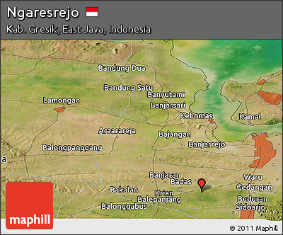 Satellite Panoramic Map of Ngaresrejo