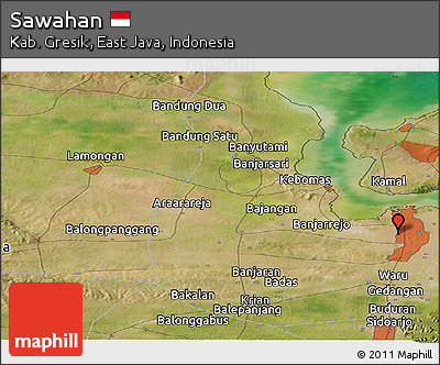 Satellite Panoramic Map of Sawahan
