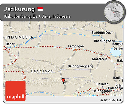 Shaded Relief Panoramic Map of Jatikurung