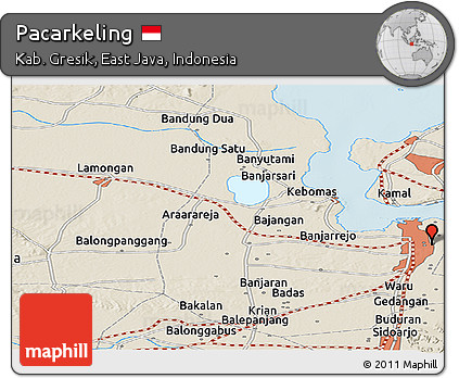 Shaded Relief Panoramic Map of Pacarkeling
