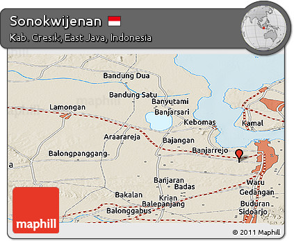 Shaded Relief Panoramic Map of Sonokwijenan