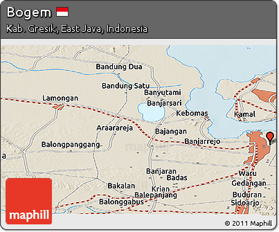 Shaded Relief Panoramic Map of Bogem