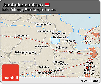 Shaded Relief Panoramic Map of Jambekemantren