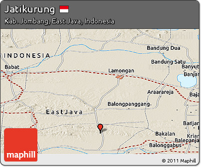 Shaded Relief Panoramic Map of Jatikurung