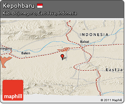 Shaded Relief Panoramic Map of Kepohbaru