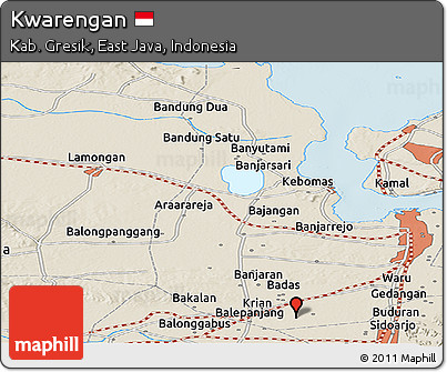 Shaded Relief Panoramic Map of Kwarengan