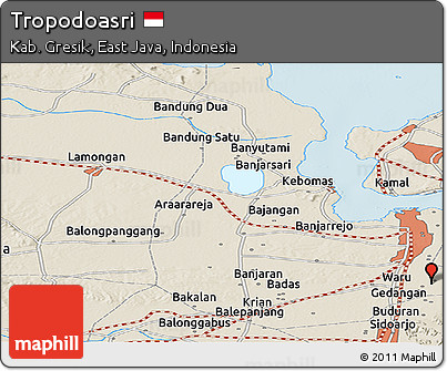 Shaded Relief Panoramic Map of Tropodoasri
