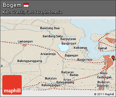 Shaded Relief Panoramic Map of Bogem