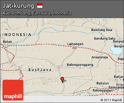 Shaded Relief Panoramic Map of Jatikurung