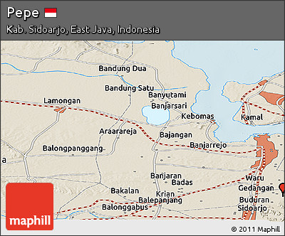 Shaded Relief Panoramic Map of Pepe