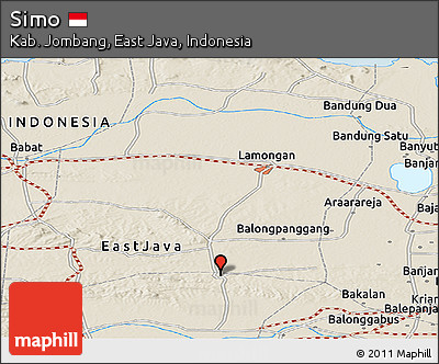 Shaded Relief Panoramic Map of Simo