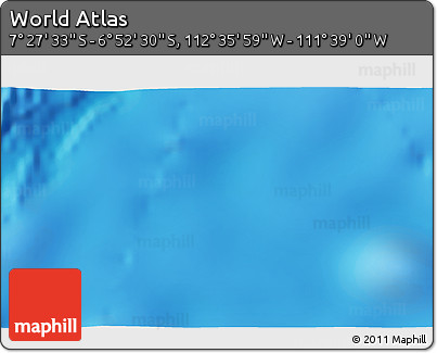 Physical 3D Map of the Area around 7° 10' 2" S, 112° 7' 30" W