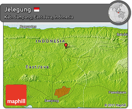 Physical 3D Map of Jelegung