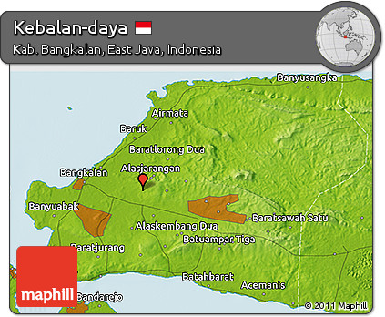 Physical 3D Map of Kebalan-daya